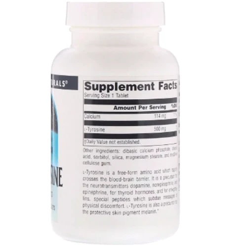 Source Naturals L-Tyrosine L-Тирозин 500 мг 100 таблеток: Тип Тирозин