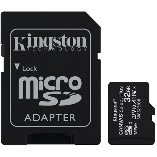 Карта пам'яті Kingston 32GB microSDHC UHS-I U1 V10 A1 Canvas Select Plus + adapter (SDCS2/32GB)