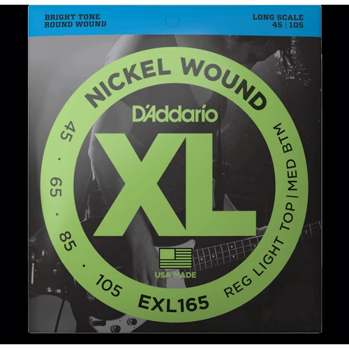 Струна для гитар Комплект струн D'addario EXL165 XL Nickel Wound Bass Regular Light Top / Medium Bottom (45-105)