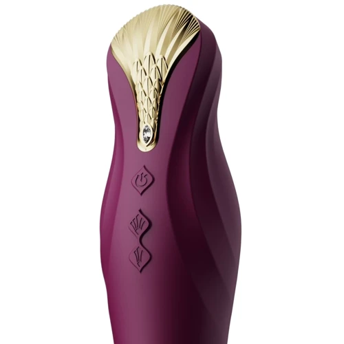 Смартвибратор-пульсатор Zalo — King Velvet Purple, кристалл Swarovski