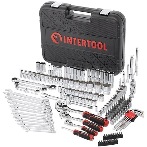 Набор инструментов INTERTOOL Storm 1/2" 3/8" 1/4" (ET-8156): Комплектация набора торцевые головки, воротки, биты