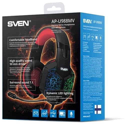 Наушники SVEN AP-U988MV Black/Red: Чувствительность (дБ) 108