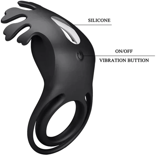 Ерекційне віброкільце LYBAILE Pretty Love - Vibration Penis Ring Ruben Black (BI-210311-1)