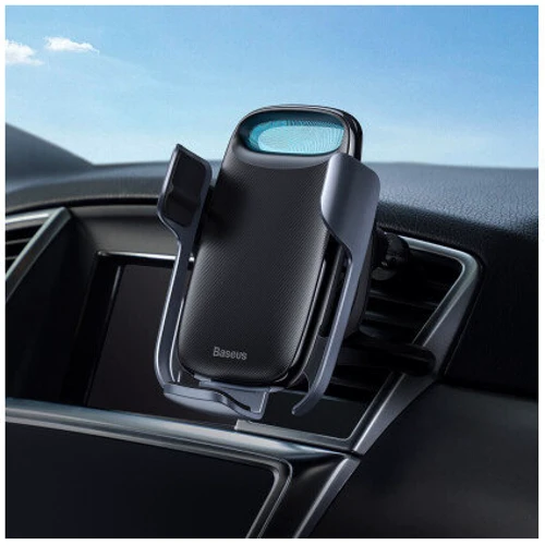 Держатель Baseus Car Holder Air Vent Wireless Charger Milky Way 15W Black (WXHW02-01) фото 5