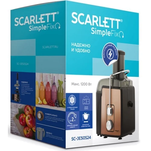 Соковичавниця Scarlett SC-JE50S24: Матеріал корпусу металл/пластик