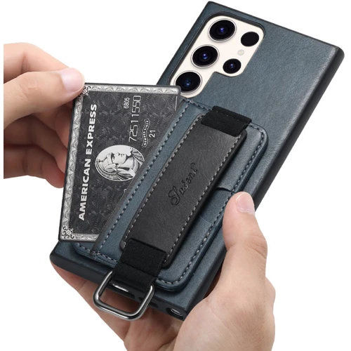 Чехол для телефонов Epik Leather Case Wallet and Straps Blue for Samsung S928 Galaxy S24 Ultra: Пленка в комплекте нет