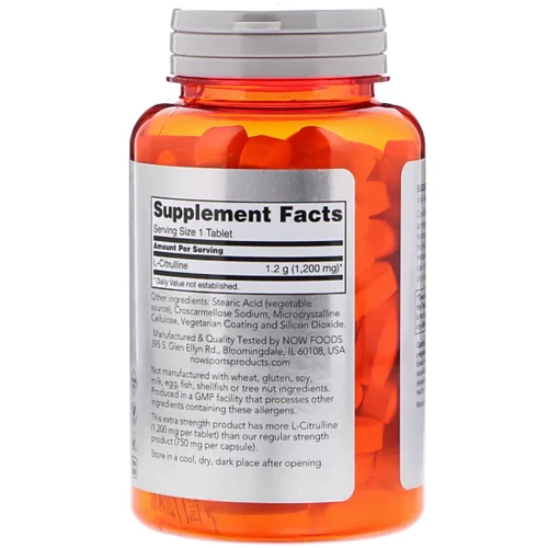 NOW Foods L-Citruline 1200 mg 120 tabs L-цитрулін: Тип цитрулін
