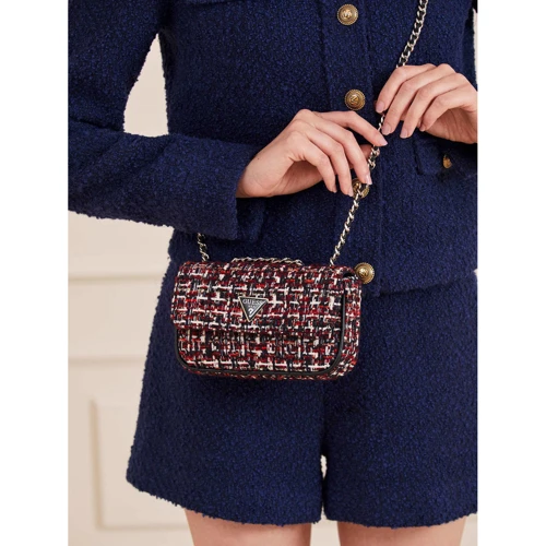 Женская сумка кросс боди Guess Cessily Micro Mini бордовая (HWTR7679780-BTI): Пол Женский