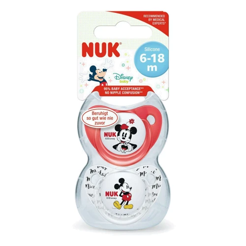 Набір пустушок NUK Trendline Discneymickey Силіконові, р.2 (2 шт) (3952950): Вид пустушки класична
