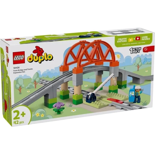 Конструктор LEGO DUPLO Дополнительный набор. Железнодорожный мост и пути 42 детали (10426)