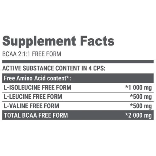 Аминокислота для спорта Extrifit BCAA Free Form 2:1:1 Pure 240 caps: Вкус Без вкуса