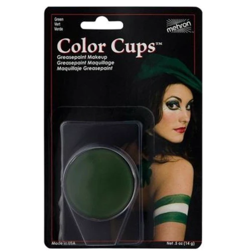 Mehron Color Cups, Green Кремовый грим (Зеленый) 12 g фото 1