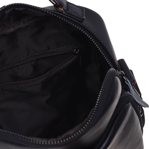 Мужская сумка планшет Borsa Leather черная (K10118-black): Тип ручки Плечевой ремень, Короткая ручка