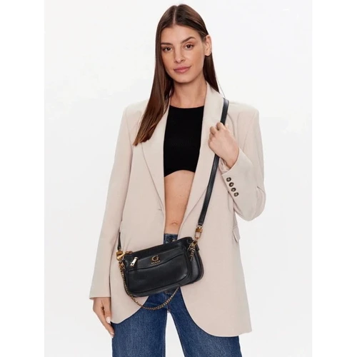 Женская сумка кросс боди GUESS NELL DOUBLE POUCH CROSSBODY черная (HWVB8678700-BLA): Застежка Молния