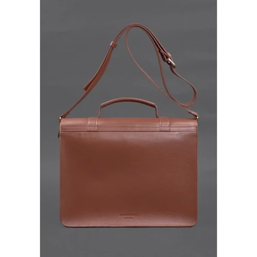 Сумка-сэтчел BlankNote Porte светло-коричневая (BN-BAG-58-k): Фактура Гладкая