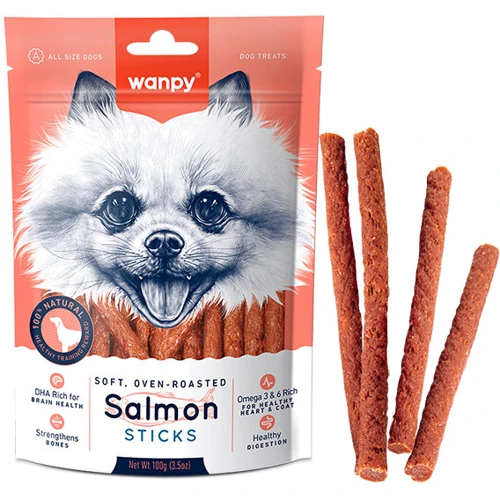 Лакомство для собак Wanpy Salmon Sticks Палочки с лососем 100 г (58117)