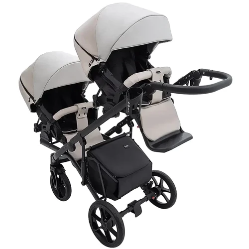 Коляска универсальная для двойни 2 в 1 Bair Kiwi DUO ECO BKD-32/33 бежевый / капучино (681042) фото 7