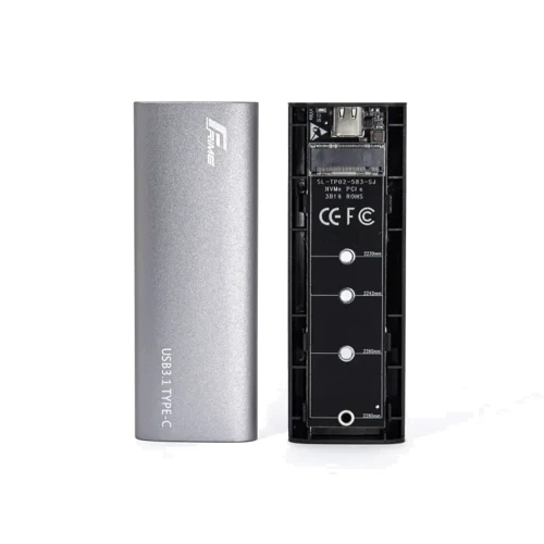 Аксесуар для накопичувача Frime для M.2 NVMe PCIe Metal USB 3.2 (TYPE-C) Silver (FHE401.M2UC) фото 2