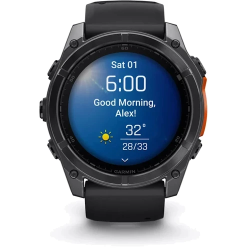 Смарт-часы Garmin Fenix 8 AMOLED 51mm Slate Grey with Black Silicone Band (010-02905-00): Время работы до 29 дней