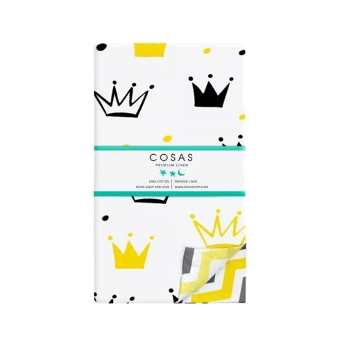 Комплект постельного белья Корона зигзаг желто-серый подростковый 155х215 см (КоронаЖ_3)