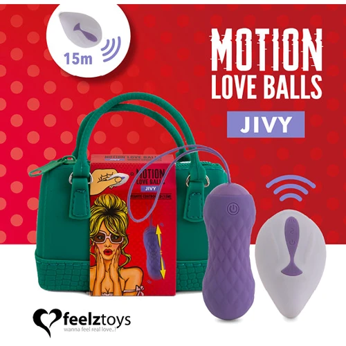 FeelzToys Remote Controlled Motion Love Balls Jivy - виброяйцо с дистанционным управлением, 8,3х3,3 см
