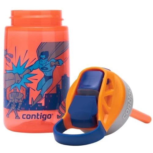 Пляшка для води дитяча Contigo Gizmo Flip 420 мл Nectarine Superhero: Матеріал колби Пластик