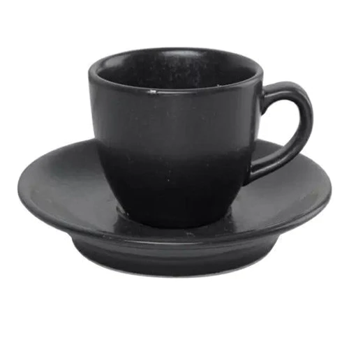 Чашка с блюдцем Porland Seasons Black для кофе 80 мл (213-212109.Bl)