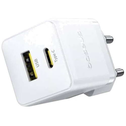 Зарядное устройство Baseus Wall Charger Palm USB-C+USB 20W with USB-C Cable White (P10111608213-01): Кабель в комплекте USB-C