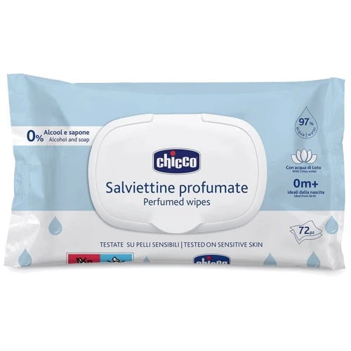 Вологі серветки Chicco з екстрактом лотоса 72 штуки (12050.00)