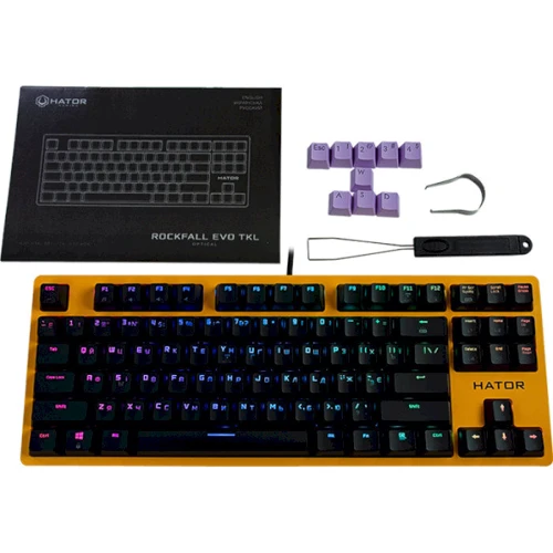 Клавиатура Hator Rockfall EVO TKL Optical ENG/ UKR/ RUS (HTK-632): Тип клавиатуры компактная