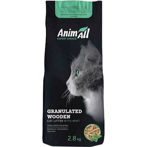 Наповнювач для котячого туалету AnimAll деревний з ароматом м'яти 2,8 кг (4820224500423)