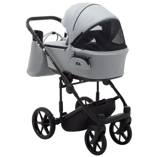 Коляска 2 в 1 Adamex Porto Light ECO Шкіра 100% SA-3 Світло-сірий (625714): Ширина шасі 57 см
