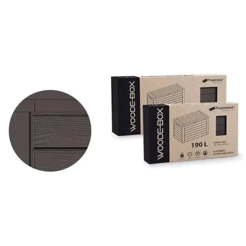 Ящик для зовнішнього зберігання Prosperplast Woodebox 190 л коричневий (5905197267982)
