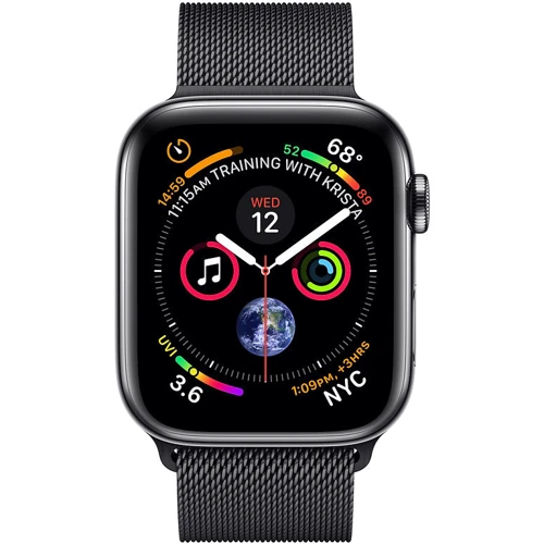 Apple Watch Series 4 44mm GPS+LTE Space Black Stainless Steel Case with Space Black Milanese Loop (MTV62, MTX32): Розмір 44mm