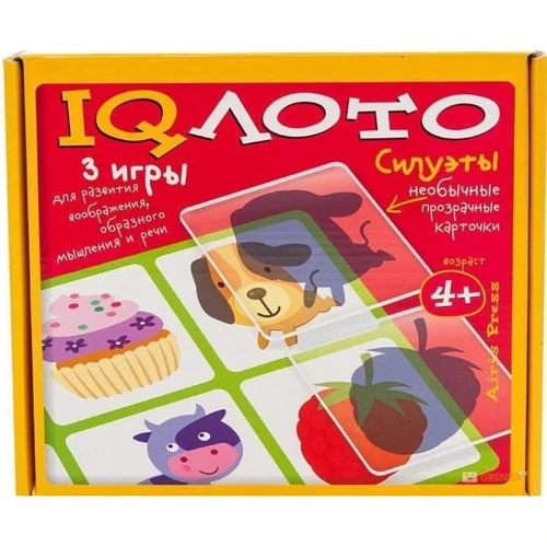 IQ лото. Силуэты. (4+) Комплект из трех игр (оранжевый) (252123)