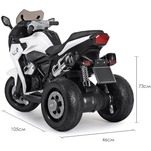 Детский электромотоцикл 3 колесный Bambi Racer BMW белый (M 3913EL-1): Максимальная скорость, км/ч 9