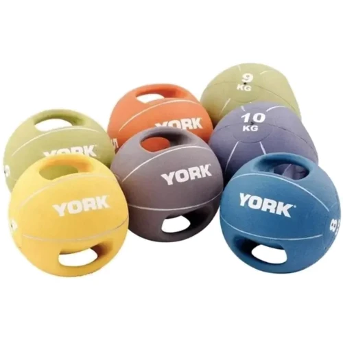 Мяч для фитнеса York Fitness медбол с двумя ручками 10 кг фиолетовый (20014961807367): Особенности С ручками