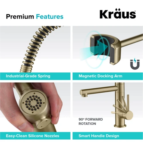 Змішувач для кухонного миття Kraus Artec Pro KPF-1603BG