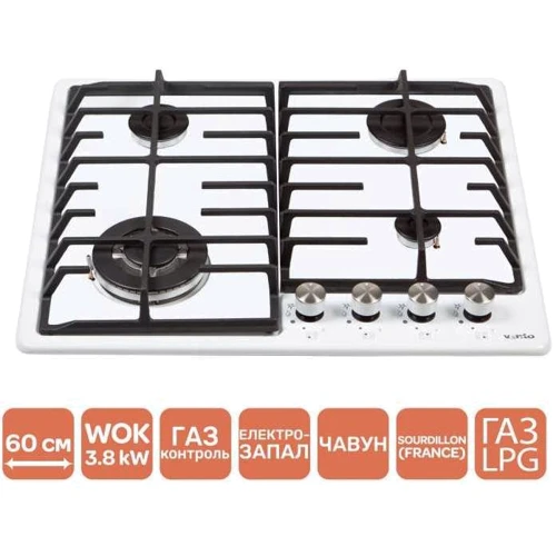 Варочная поверхность Ventolux HG640-DA3 CEST (WH): Размеры для встраивания 55x47.5 см