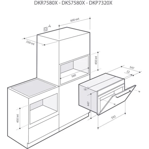 Духова шафа електрична De Dietrich DKR7580A: Об'єм, л 40