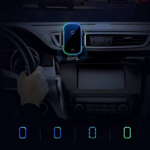 Держатель Baseus Car Holder Wireless Charger Light Electric 15W Black (WXHW03-01) фото 10
