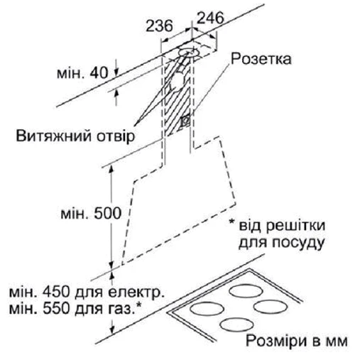 Витяжка Bosch DWK 09M720: Тип фільтра повітря Рециркуляція, Відведення