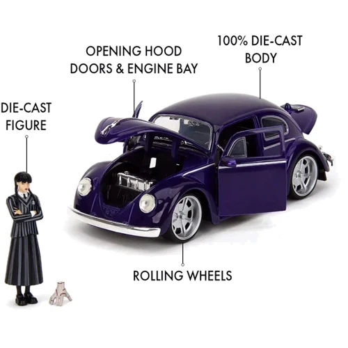 Машина металлическая Jada Венздей Фольксваген Битл с фигуркой Венздей 1:24 (253255076)