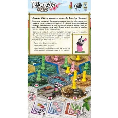 Настільна гра Geekach Games Такеноко Чібіс (Додаток, Takenoko Chibis, Укр): Вік от 8-ми лет