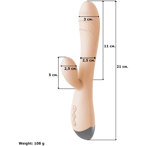 Вибратор с клиторальным отростком NDS 1219-1 Flesh (23607)