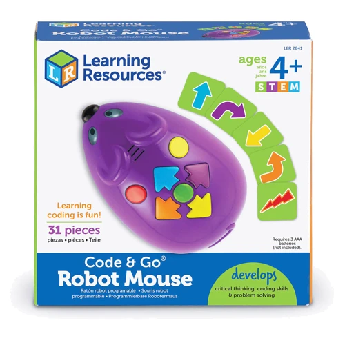 Игровой STEM-набор LEARNING RESOURCES – МЫШКА (программируемая игрушка, карточки) (LER2841)