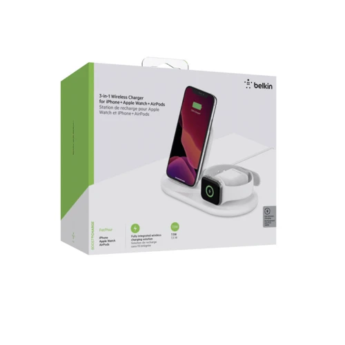 Зарядний пристрій Belkin Wireless Charger Base Station White (WIZ001VFWH) for Apple iPhone and Apple Watch фото 6