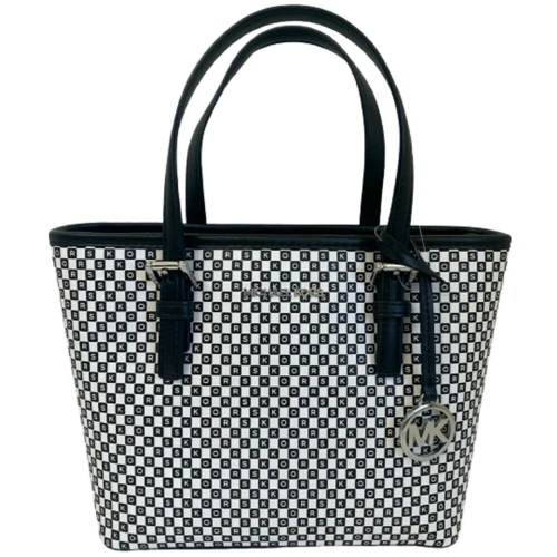 Женская сумка тоут Michael Kors черно-белая (MK0575W)