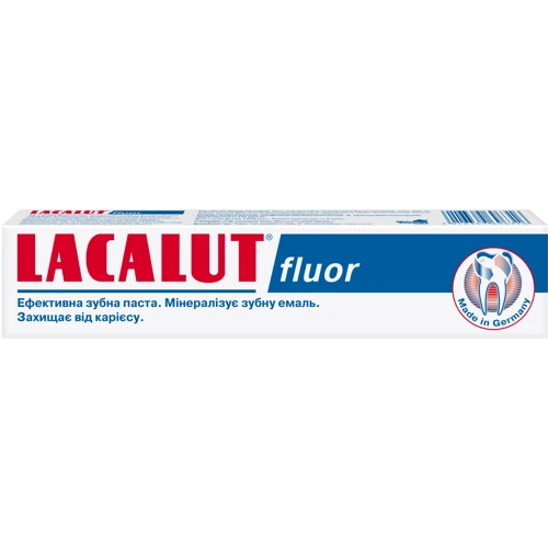 Lacalut Зубна паста Фтор 75 ml: Призначення От зубного налета, Укрепление эмали, Очищение, Свежесть дыхания