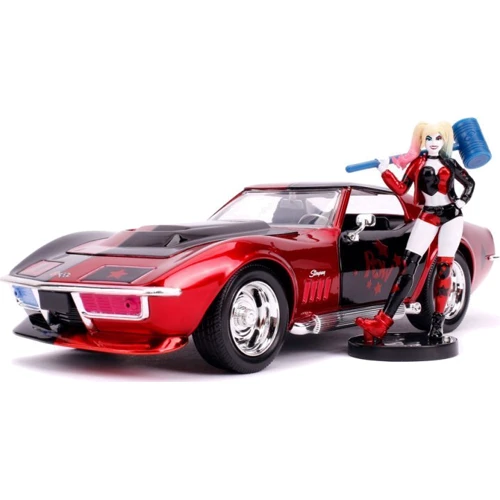 Машина металлическая Jada Chevrolet Corvette Stingray (1969) + фигурка Харли Квинн Красная1:24 (253255019) фото 5